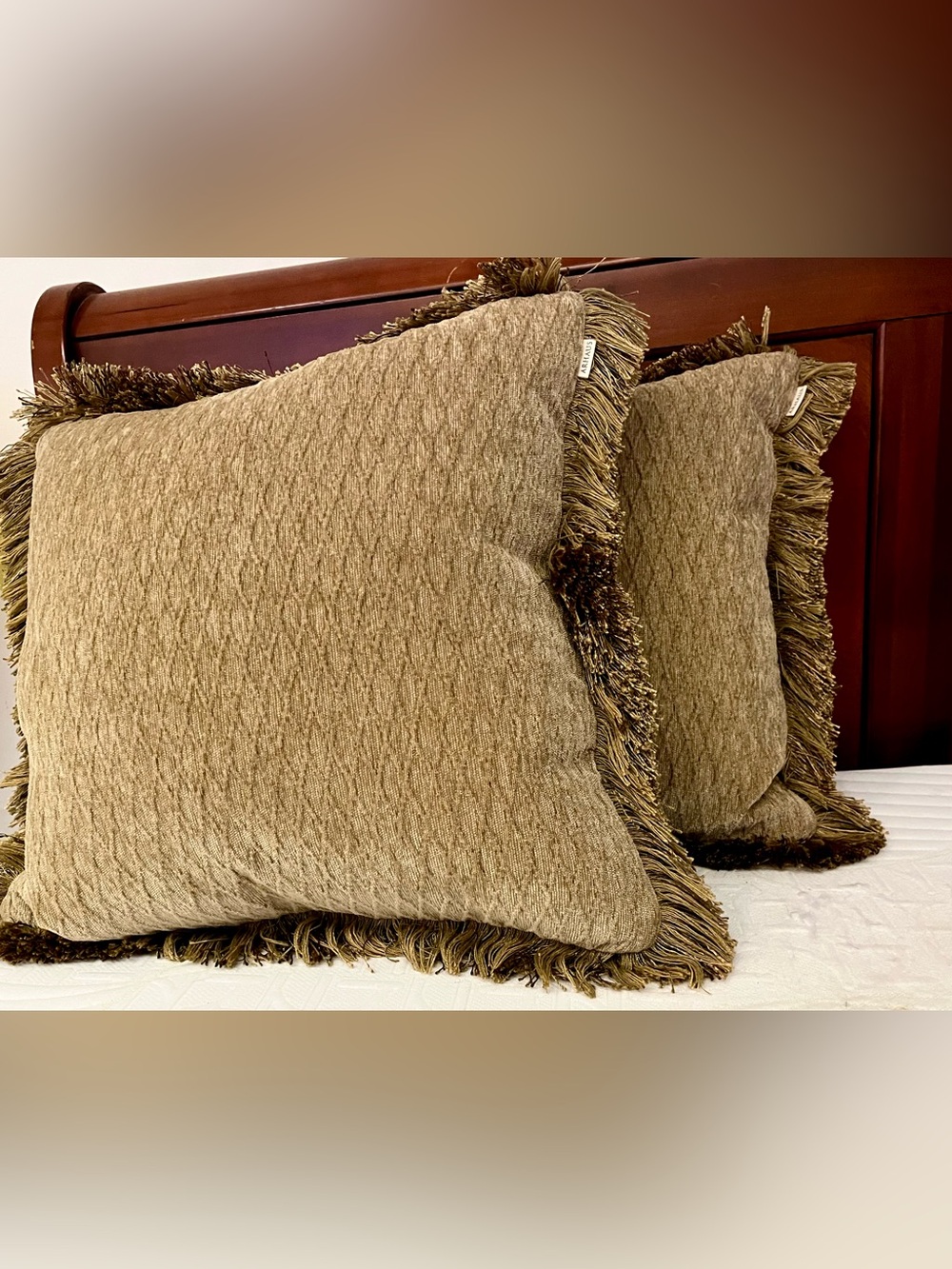 Arhaus Reversible Tapestry & Chenille Fringe Throw Pillows w/ Down Inserts - Set - Picture 7 of 16